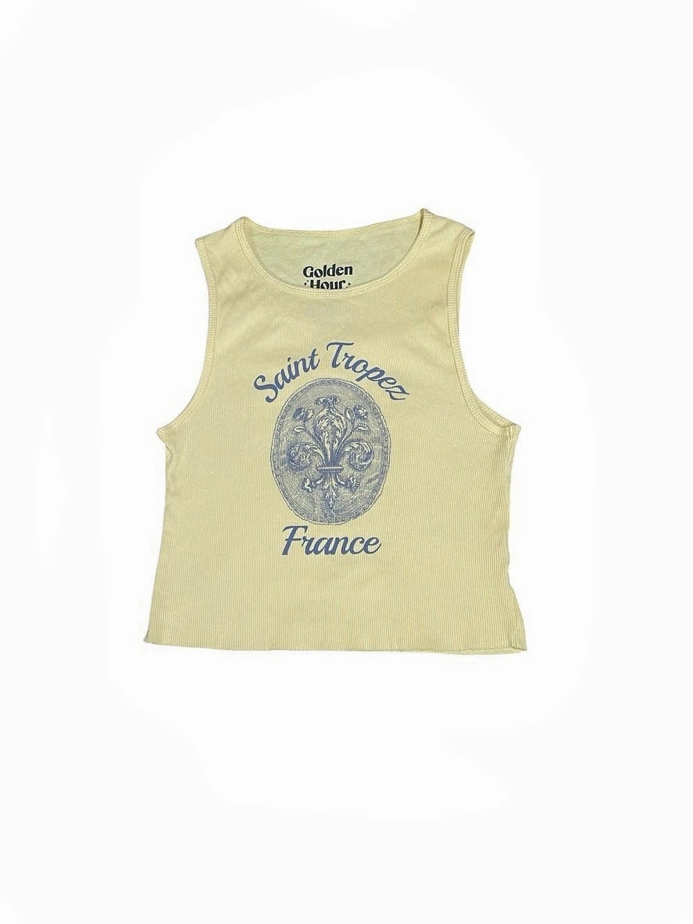 Golden Hour Graphic Cotton Tank Top in Yellow Size Medium Like New